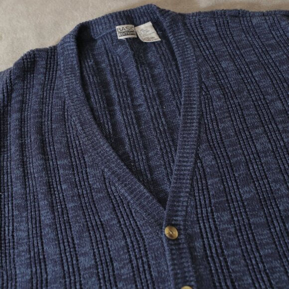 Basic Editions Blue Acrylic Cardigan (L) - Picture 7 of 10